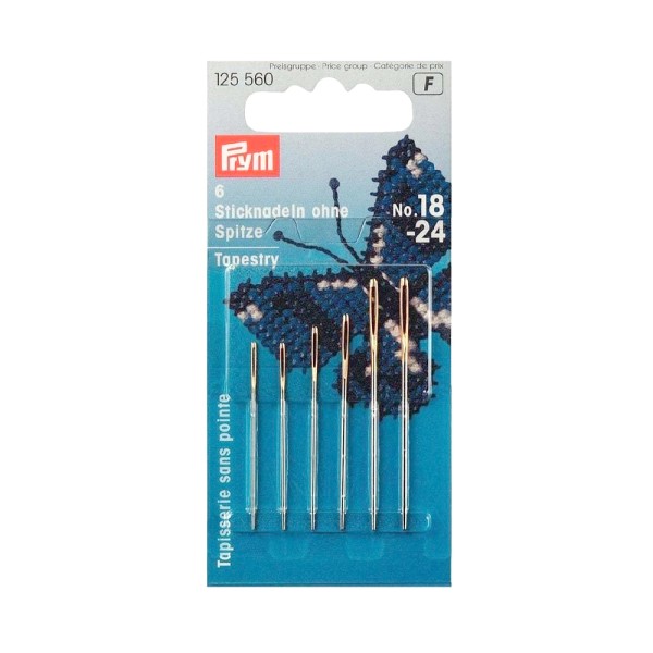 Tapestry needles with blunt point No. 18-24