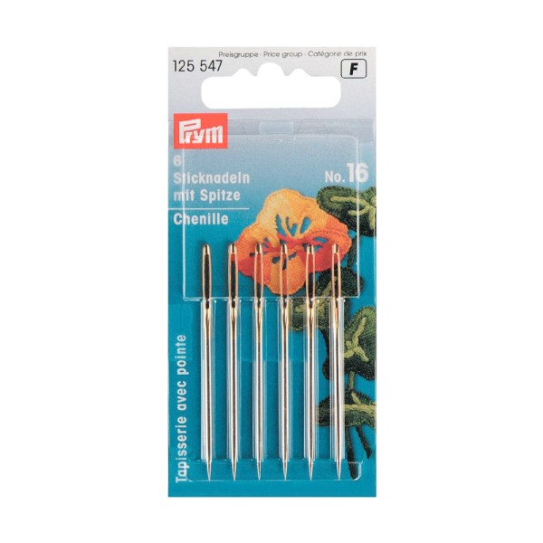 Embroidery needles with point No. 16