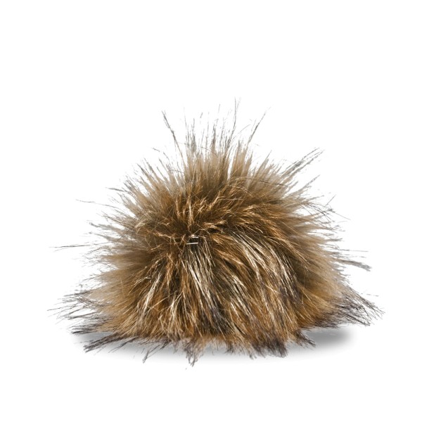Fur pompom with snap button